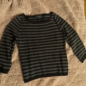 Brandy Striped Black and Gray Top